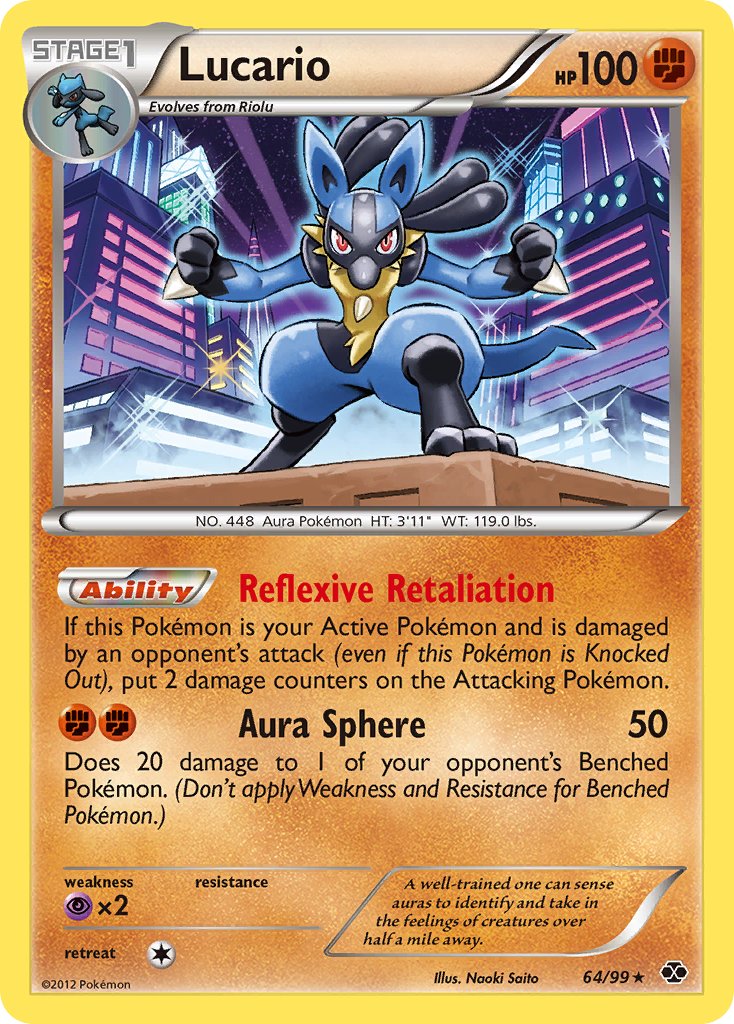 Lucario (64/99) (Cosmos Holo) (Blister Exclusive) [Black & White: Next Destinies] | Shuffle n Cut Hobbies & Games