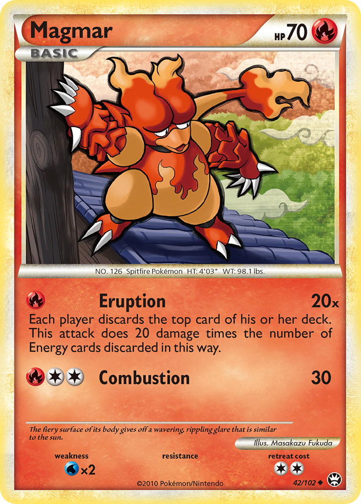 Magmar (42/102) [HeartGold & SoulSilver: Triumphant] | Shuffle n Cut Hobbies & Games