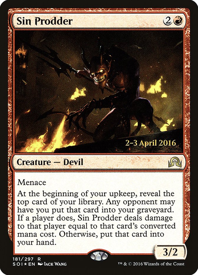 Sin Prodder [Shadows over Innistrad Prerelease Promos] | Shuffle n Cut Hobbies & Games