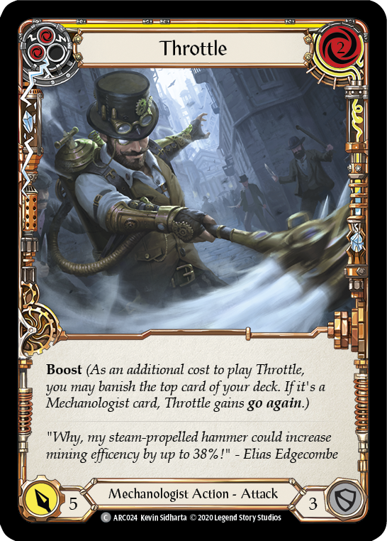 Throttle (Yellow) [ARC024] Unlimited Edition Rainbow Foil | Shuffle n Cut Hobbies & Games