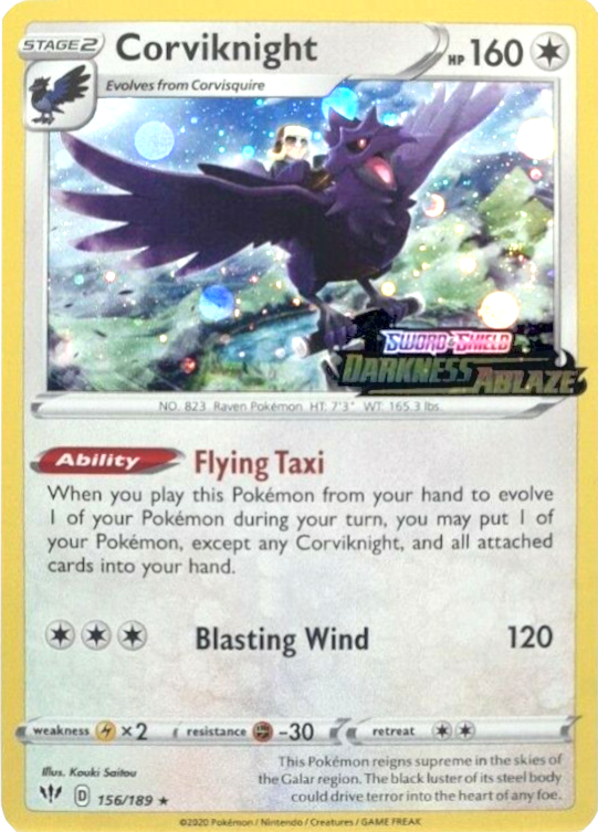 Corviknight (156/189) (Cosmos Holo) [Sword & Shield: Darkness Ablaze] | Shuffle n Cut Hobbies & Games