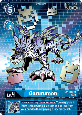 EX01: Garurumon (Alternative Art) | Shuffle n Cut Hobbies & Games