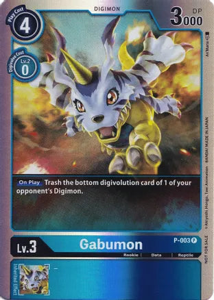 P-003: Gabumon (Promotion Pack Ver 0.0 Special Edition) | Shuffle n Cut Hobbies & Games
