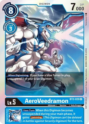 BT2-028: AeroVeedramon (Battle of Omni Pre-Release Holo) | Shuffle n Cut Hobbies & Games