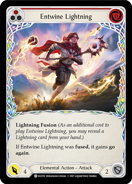 Entwine Lightning (Red) [ELE100] (Tales of Aria)  1st Edition Rainbow Foil | Shuffle n Cut Hobbies & Games