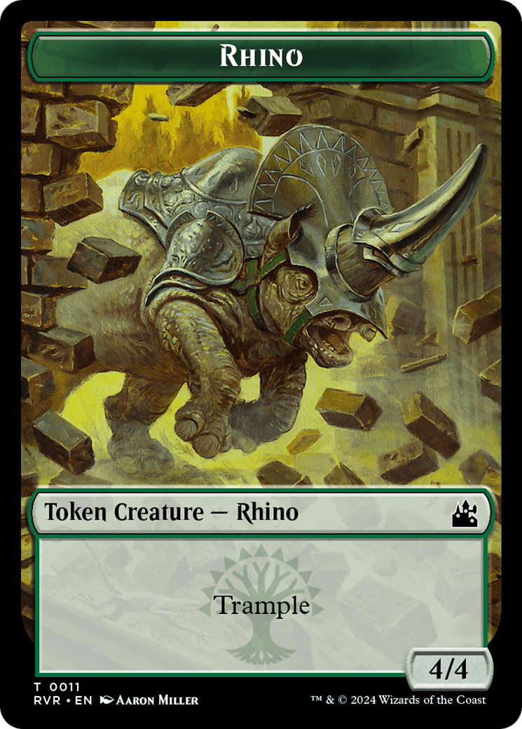 Saproling // Rhino Double-Sided Token [Ravnica Remastered Tokens] | Shuffle n Cut Hobbies & Games