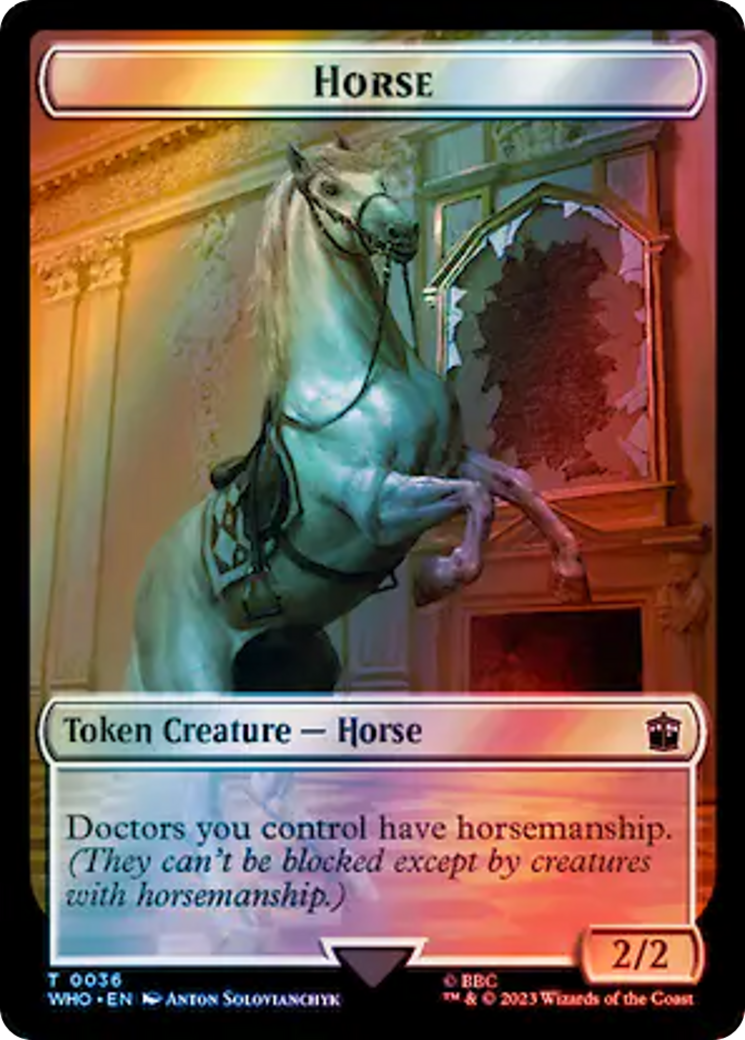 Horse // Clue (0053) Double-Sided Token (Surge Foil) [Doctor Who Tokens] | Shuffle n Cut Hobbies & Games