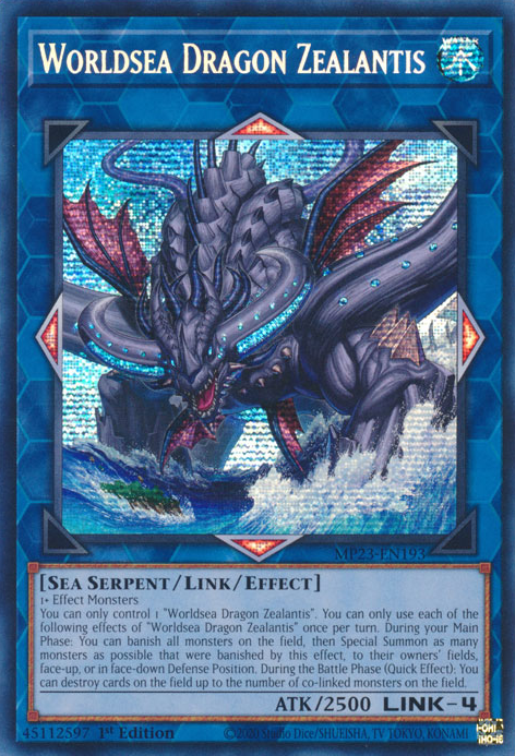 Worldsea Dragon Zealantis [MP23-EN193] Prismatic Secret Rare | Shuffle n Cut Hobbies & Games