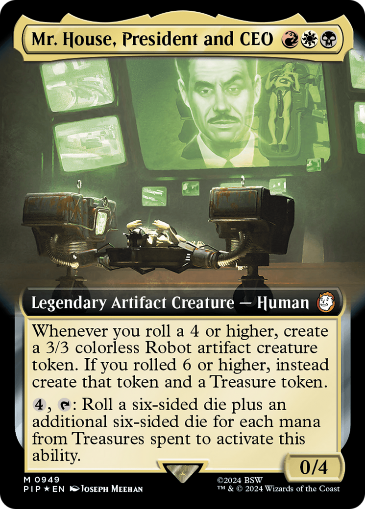 Mr. House, President and CEO (Extended Art) (Surge Foil) [Fallout] | Shuffle n Cut Hobbies & Games