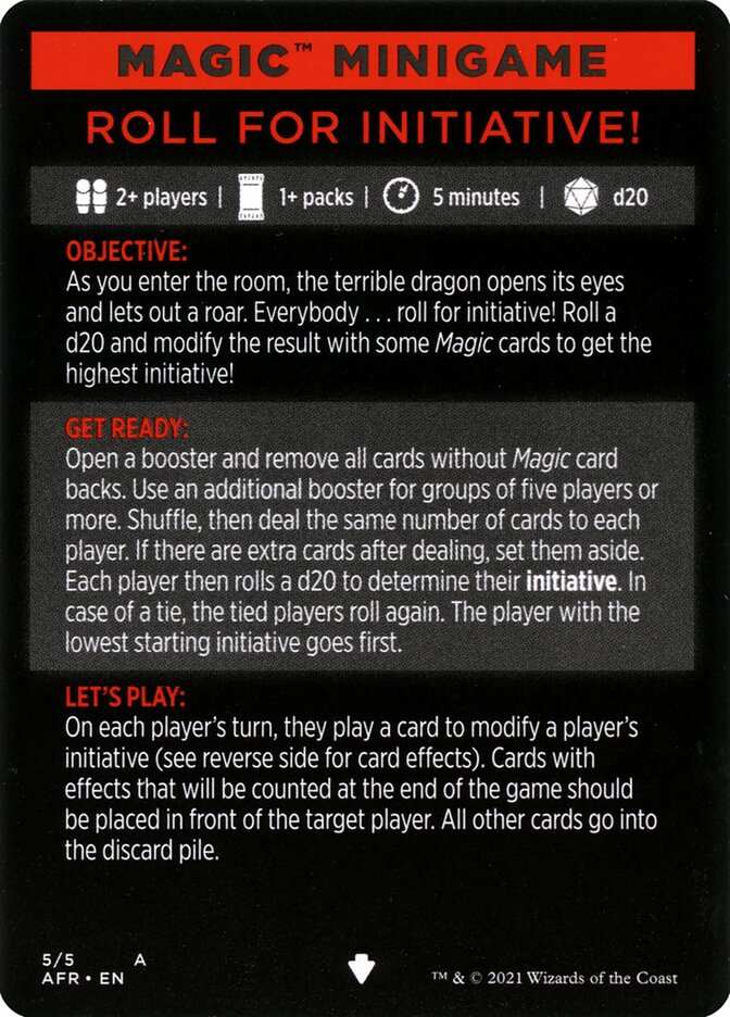 Roll for Initiative (Magic Minigame) [Dungeons & Dragons: Adventures in the Forgotten Realms Minigame] | Shuffle n Cut Hobbies & Games