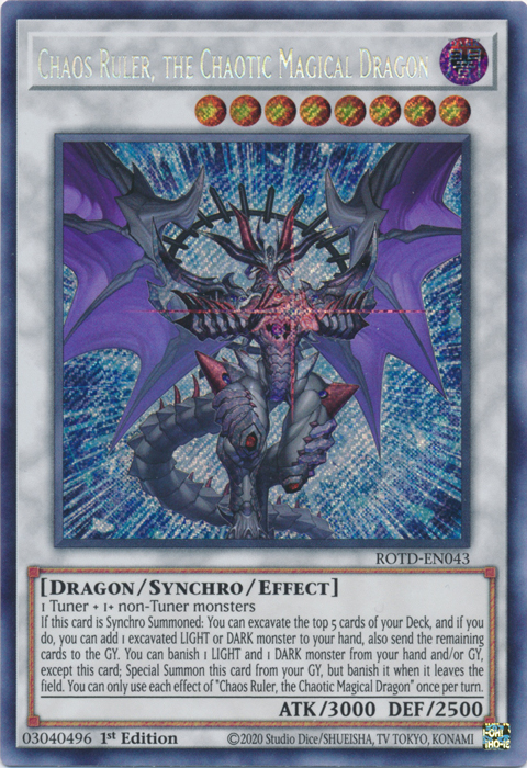 Chaos Ruler, the Chaotic Magical Dragon [ROTD-EN043] Secret Rare | Shuffle n Cut Hobbies & Games