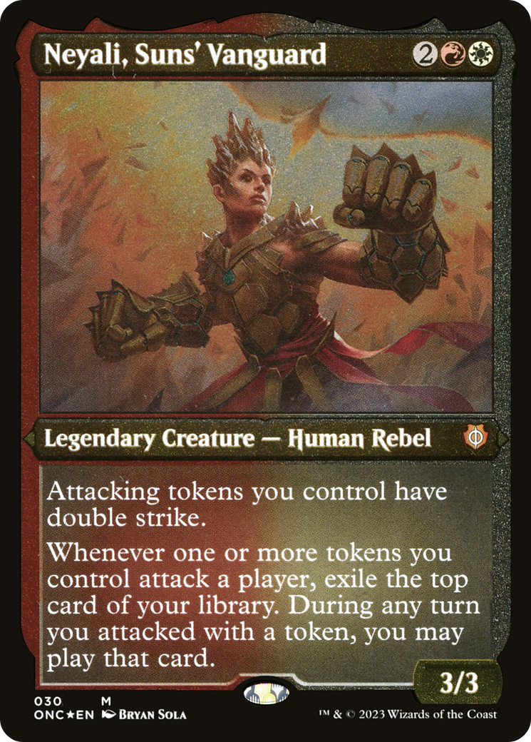 Neyali, Suns' Vanguard (Foil Etched) (Display Commander) [Phyrexia: All Will Be One Commander] | Shuffle n Cut Hobbies & Games