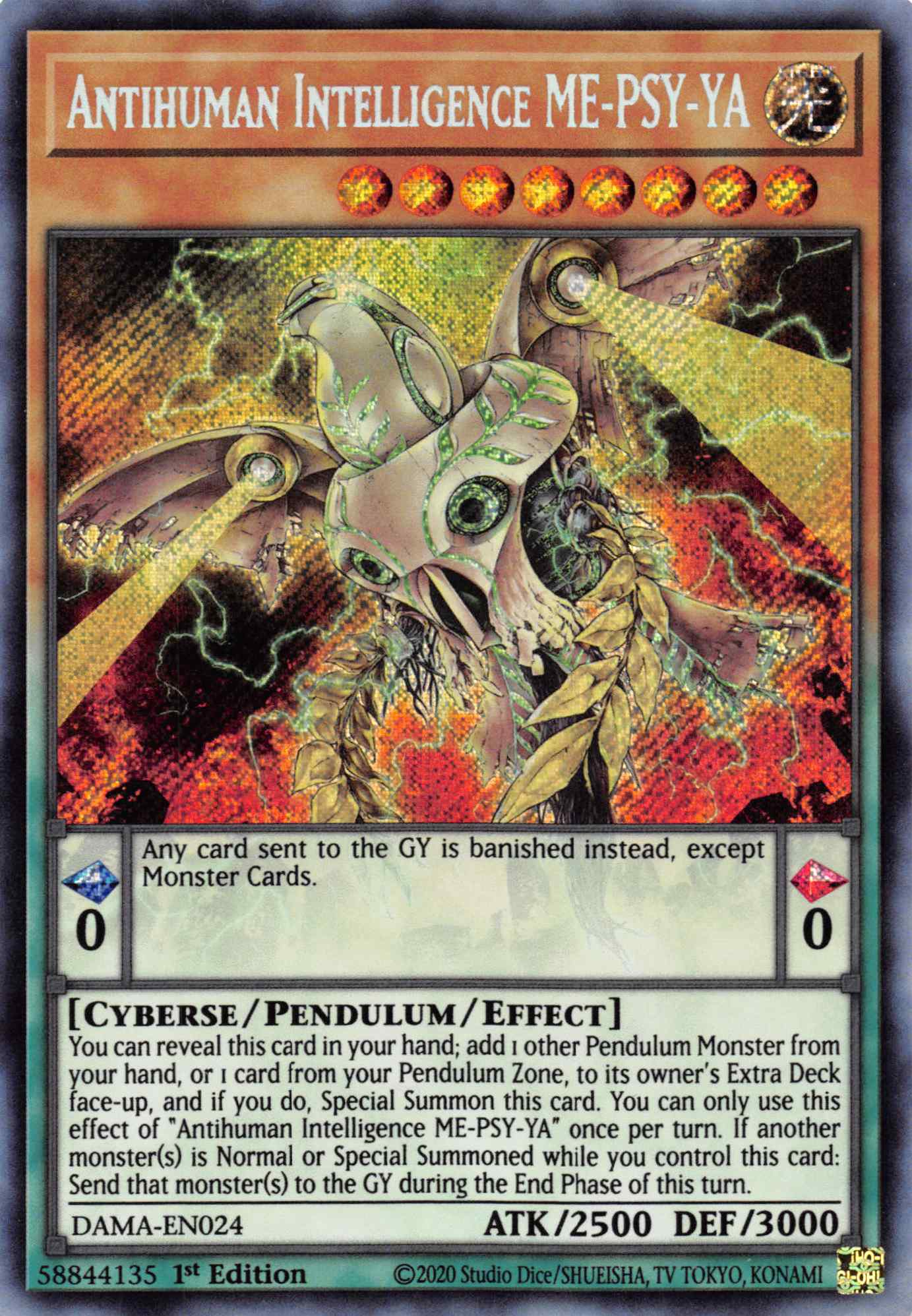 Antihuman Intelliggence ME-PSY-YA [DAMA-EN024] Secret Rare | Shuffle n Cut Hobbies & Games