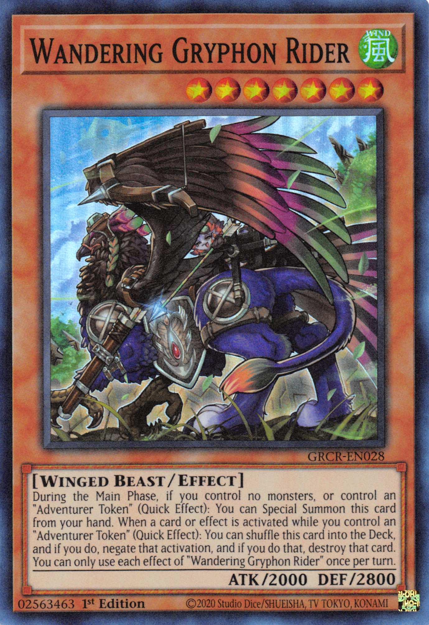 Wandering Gryphon Rider [GRCR-EN028] Super Rare | Shuffle n Cut Hobbies & Games