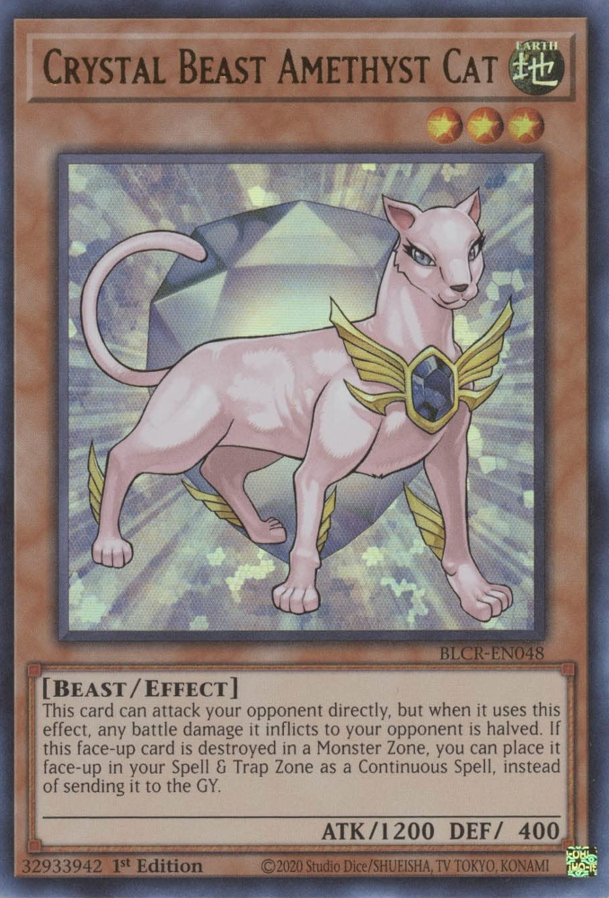 Crystal Beast Amethyst Cat [BLCR-EN048] Ultra Rare | Shuffle n Cut Hobbies & Games