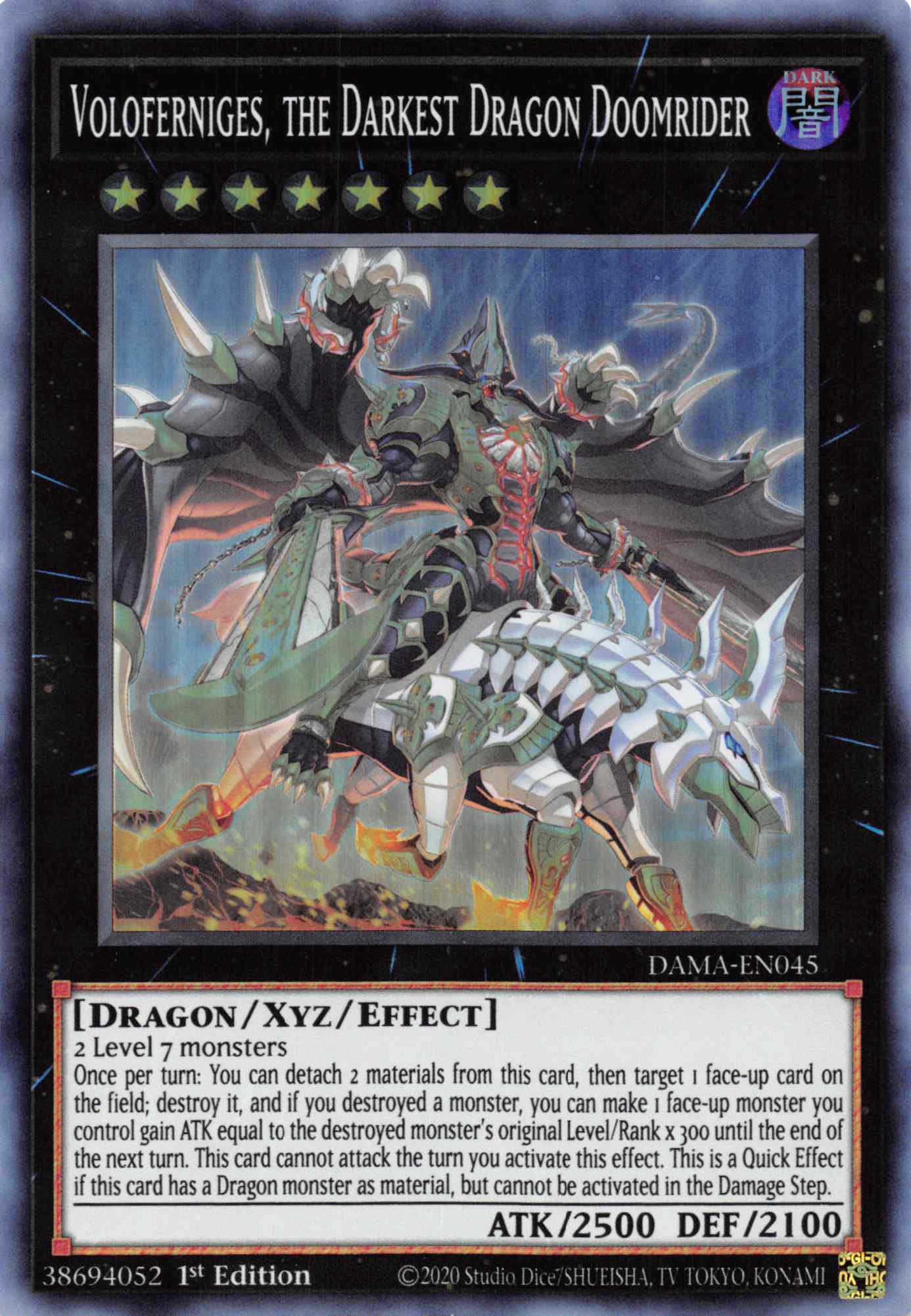 Voloferniges, the Darkest Dragon Doomrider [DAMA-EN045] Super Rare | Shuffle n Cut Hobbies & Games