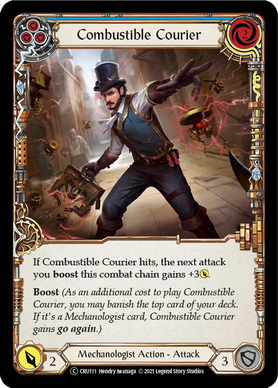 Combustible Courier (Blue) [CRU111] Unlimited Normal | Shuffle n Cut Hobbies & Games