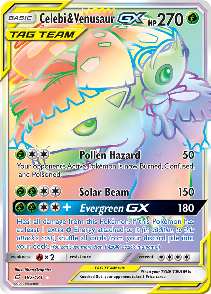 Celebi & Venusaur GX (182/181) [Sun & Moon: Team Up] | Shuffle n Cut Hobbies & Games