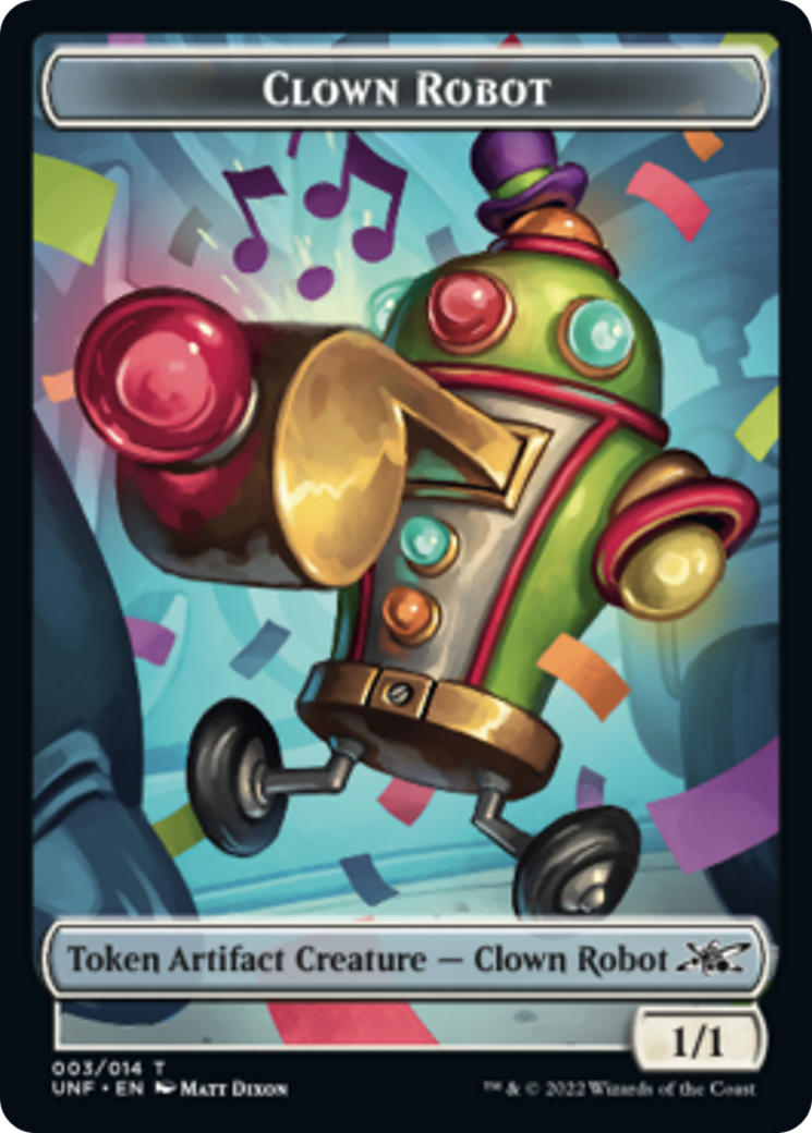 Clown Robot (003) // Treasure (012) Double-Sided Token [Unfinity Tokens] | Shuffle n Cut Hobbies & Games