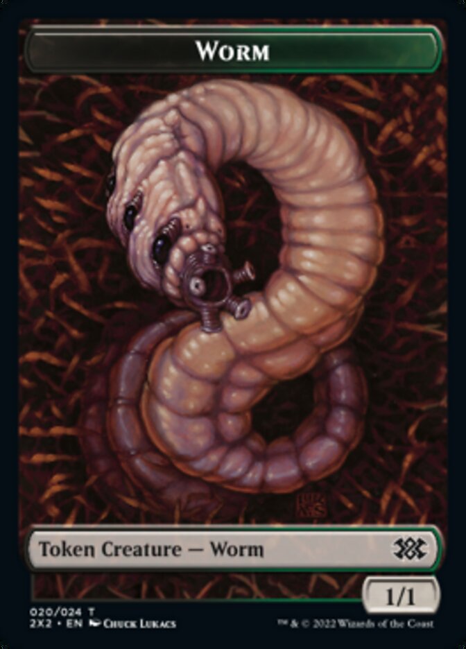 Worm // Knight Double-Sided Token [Double Masters 2022 Tokens] | Shuffle n Cut Hobbies & Games