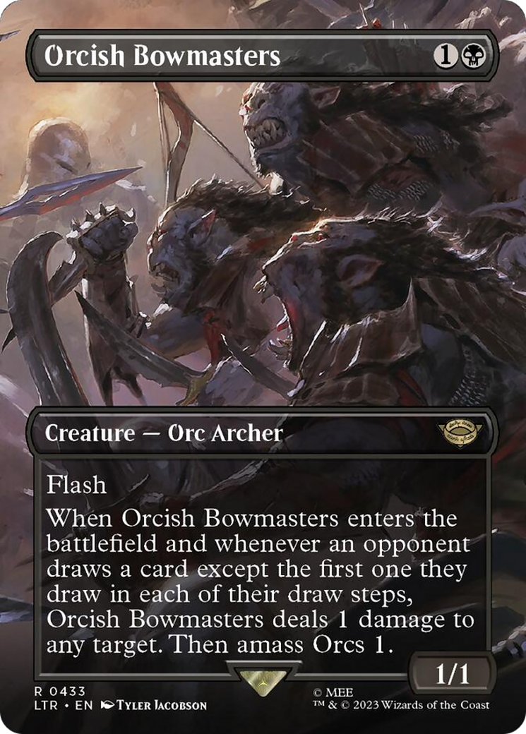 Orcish Bowmasters (Borderless Alternate Art) [The Lord of the Rings: Tales of Middle-Earth] | Shuffle n Cut Hobbies & Games