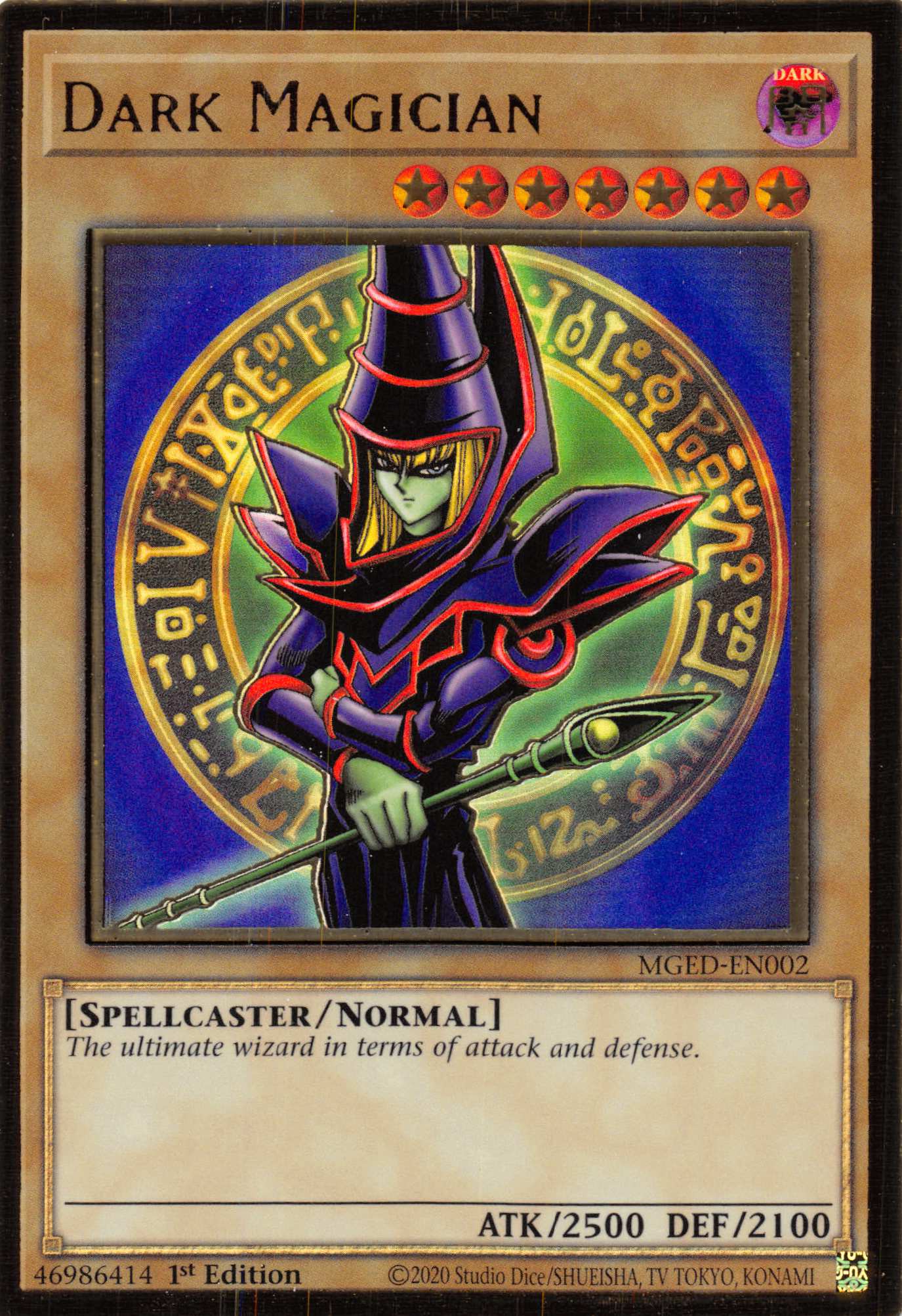 Dark Magician (Alternate Art) [MGED-EN002] Gold Rare | Shuffle n Cut Hobbies & Games