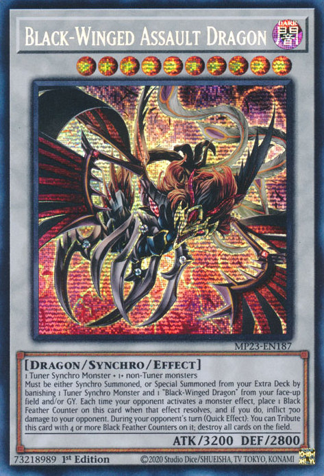 Black-Winged Assault Dragon [MP23-EN187] Prismatic Secret Rare | Shuffle n Cut Hobbies & Games