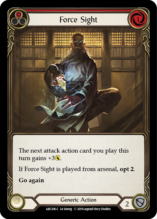 Force Sight (Red) [ARC206-C] 1st Edition Rainbow Foil | Shuffle n Cut Hobbies & Games