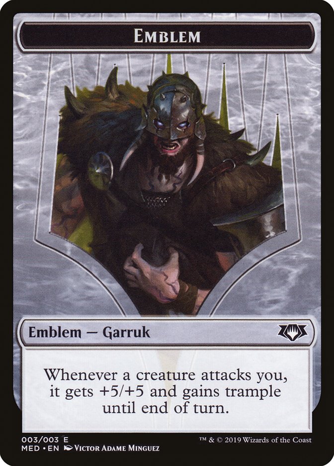 Garruk, Apex Predator Emblem [Mythic Edition Tokens] | Shuffle n Cut Hobbies & Games