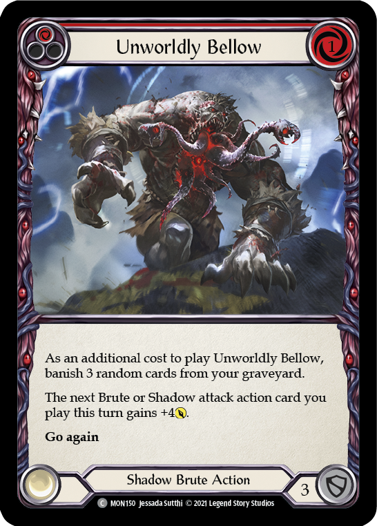 Unworldly Bellow (Red) [MON150-RF] 1st Edition Rainbow Foil | Shuffle n Cut Hobbies & Games