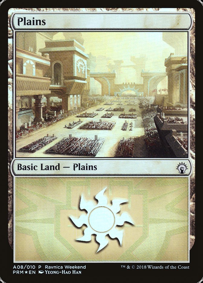 Plains (A08) [Ravnica Allegiance Ravnica Weekend] | Shuffle n Cut Hobbies & Games