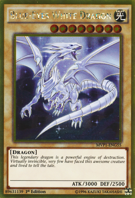 Blue-Eyes White Dragon [MVP1-ENG55] Gold Rare | Shuffle n Cut Hobbies & Games