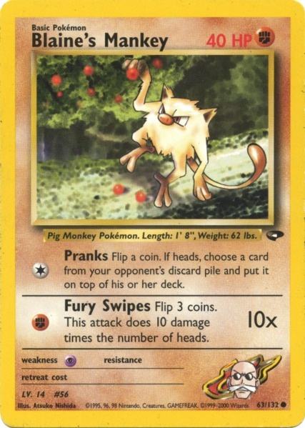 Blaine's Mankey (63/132) [Gym Challenge Unlimited] | Shuffle n Cut Hobbies & Games