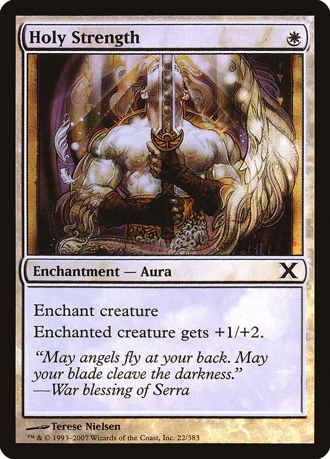 Holy Strength (Premium Foil) [Tenth Edition] | Shuffle n Cut Hobbies & Games