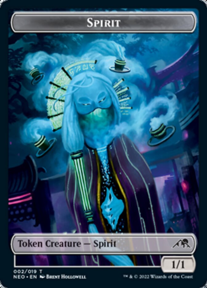 Spirit (002) // Tezzeret, Betrayer of Flesh Emblem Double-Sided Token [Kamigawa: Neon Dynasty Tokens] | Shuffle n Cut Hobbies & Games