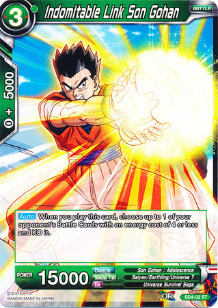 Indomitable Link Son Gohan (Starter Deck - The Guardian of Namekians) [SD4-02] | Shuffle n Cut Hobbies & Games