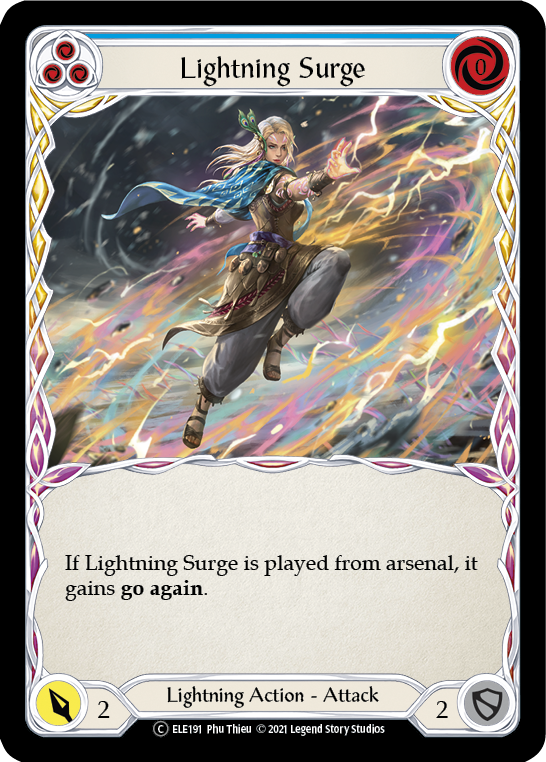 Lightning Surge (Blue) [U-ELE191] Unlimited Rainbow Foil | Shuffle n Cut Hobbies & Games