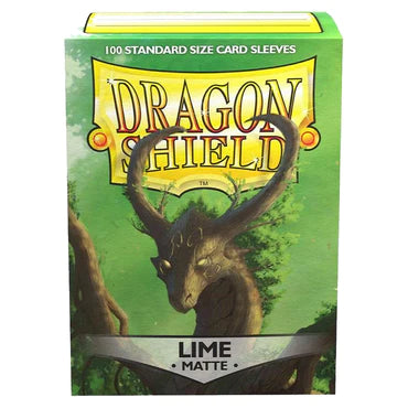 DRAGON SHIELD 100CT MATTE STANDARD SLEEVES - LIME | Shuffle n Cut Hobbies & Games