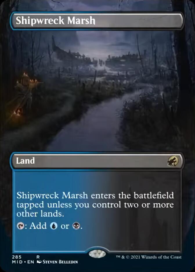 Shipwreck Marsh (Borderless Alternate Art) [Innistrad: Midnight Hunt] | Shuffle n Cut Hobbies & Games
