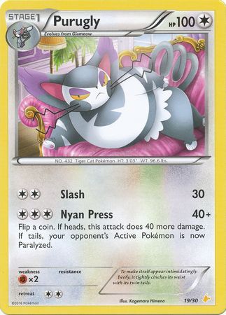 Purugly (19/30) [XY: Trainer Kit 3 - Pikachu Libre] | Shuffle n Cut Hobbies & Games