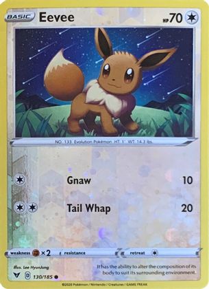 Eevee (130/185) (Reverse Cosmos Holo) [Sword & Shield: Vivid Voltage] | Shuffle n Cut Hobbies & Games