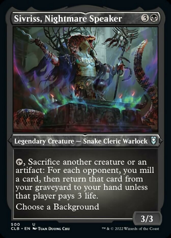 Sivriss, Nightmare Speaker (Foil Etched) [Commander Legends: Battle for Baldur's Gate] | Shuffle n Cut Hobbies & Games