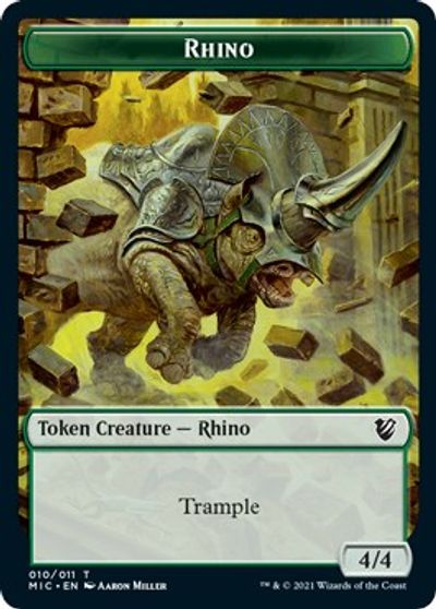 Rhino // Wolf Double-Sided Token [Innistrad: Midnight Hunt Commander Tokens] | Shuffle n Cut Hobbies & Games