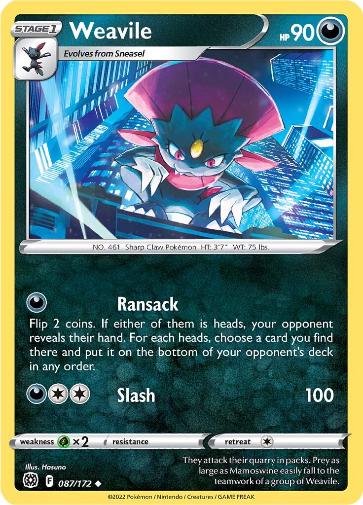 Weavile (087/172) [Sword & Shield: Brilliant Stars] | Shuffle n Cut Hobbies & Games