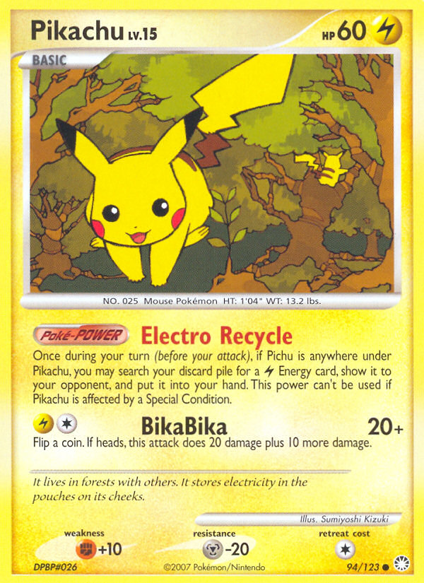 Pikachu (94/123) [Diamond & Pearl: Mysterious Treasures] | Shuffle n Cut Hobbies & Games