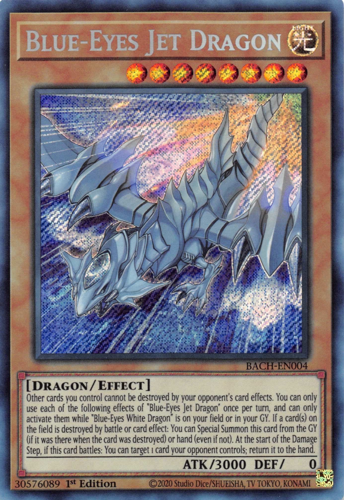 Blue-Eyes Jet Dragon [BACH-EN004] Secret Rare | Shuffle n Cut Hobbies & Games