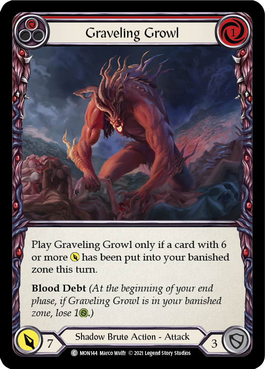 Graveling Growl (Red) (Rainbow Foil) [MON144-RF] 1st Edition Rainbow Foil | Shuffle n Cut Hobbies & Games