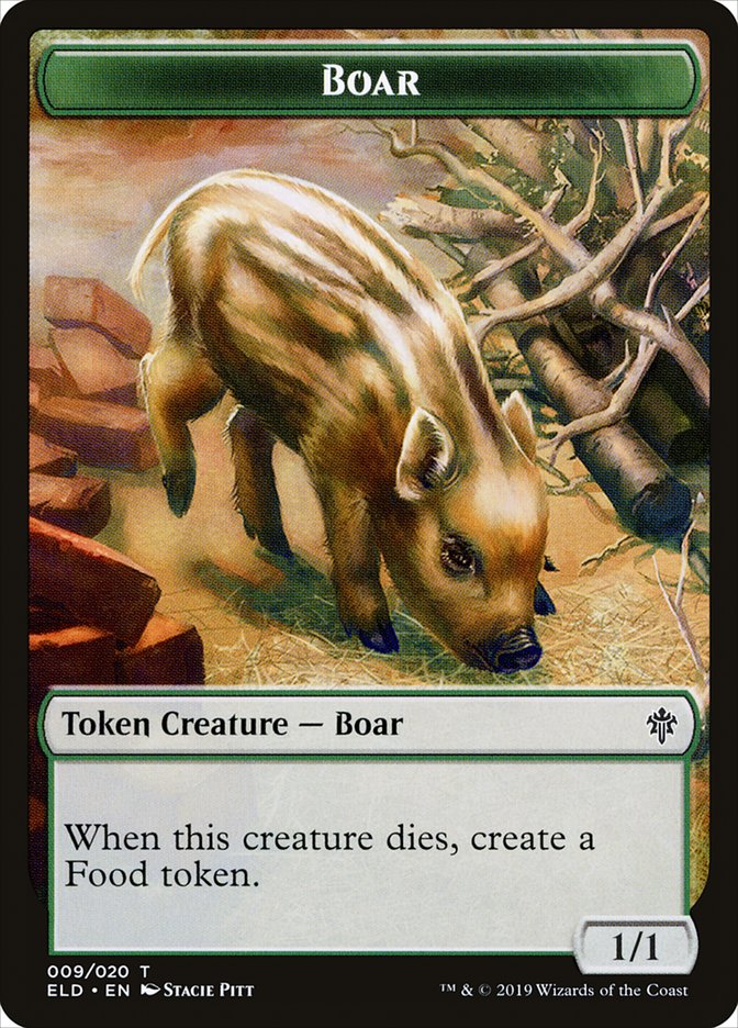 Boar Token [Throne of Eldraine Tokens] | Shuffle n Cut Hobbies & Games