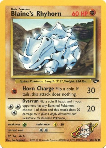 Blaine's Rhyhorn (65/132) [Gym Challenge Unlimited] | Shuffle n Cut Hobbies & Games