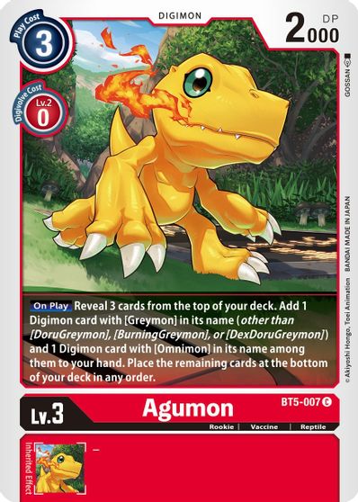 BT5-007: Agumon | Shuffle n Cut Hobbies & Games